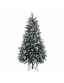 Árbol de Navidad Blanco Rojo Verde PVC Metal Polietileno Nevado 210 cm | Tienda24 Tienda24.eu