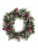 Couronne de Noël Blanc Rouge Vert Naturel PVC 40 cm | Tienda24 Tienda24.eu