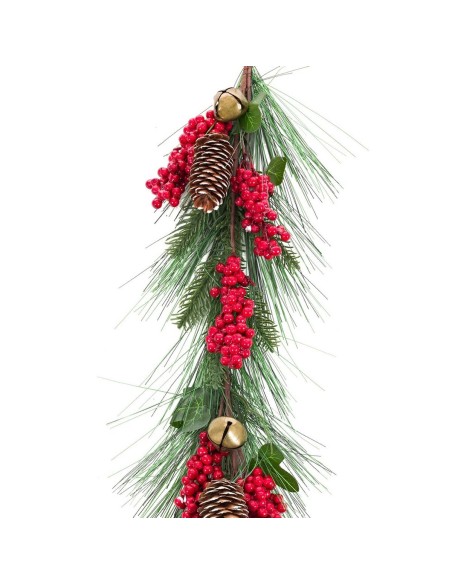 Guirnalda de Navidad Rojo Verde Plástico Piñas 140 cm | Tienda24 Tienda24.eu