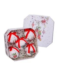 Lot de boules de Noël Violet Plastique 6 x 7 x 6 cm (6 Unités) | Tienda24 Tienda24.eu