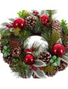 Advent wreathe Red Green Multicolour Plastic Foam Pineapples 30 x 30 cm | Tienda24 Tienda24.eu