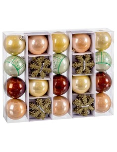 Set de Bolas de Navidad Dorado Plástico 8 x 9 x 8 cm (8 Unidades) | Tienda24 Tienda24.eu