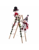 Christmas bauble Multicolour Wood Fabric Snow Doll 30 x 15 x 76 cm | Tienda24 Tienda24.eu