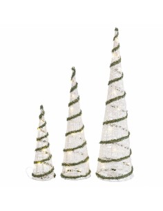 Figura Decorativa Natal Branco Castanho Preto Verde Cerâmica 14 x 37,5 x 27,5 cm | Tienda24 Tienda24.eu