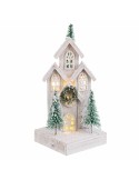 Décorations de Noël Blanc Vert Bois Plastique ville 16 x 16 x 38 cm | Tienda24 Tienda24.eu