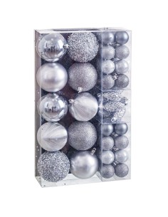 Palle di Natale Argentato (50 Unità) da BigBuy Christmas, Natale - Ref: S8804154, Precio: €20.85, Descuento: %