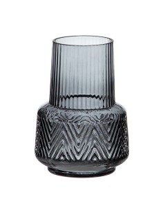 Vaso Cristal Preto Dourado Metal 15 x 15 x 46 cm | Tienda24 Tienda24.eu