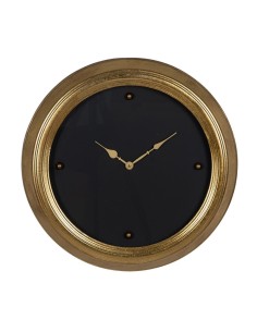 Wanduhr Schwarz Gold PVC Kristall Eisen Holz MDF 47 x 5,5 x 47 cm | Tienda24 Tienda24.eu