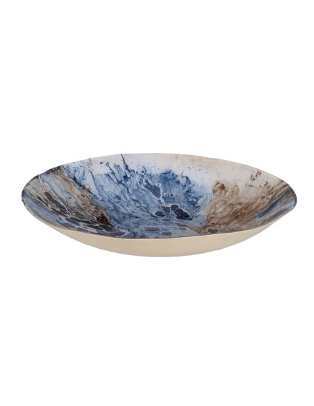 Centro de mesa Azul Castanho Cristal 39 x 39 x 6,5 cm | Tienda24 Tienda24.eu