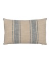 Coussin Coton Lin Bleu Gris 50 x 30 cm | Tienda24 Tienda24.eu