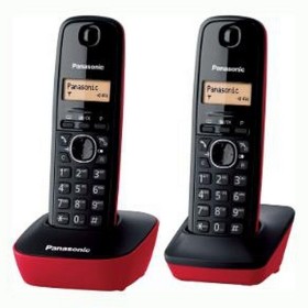 Wireless Phone Panasonic KXTG1612SPR DECT Red Amber Black/Red Red/Black Negro by Panasonic, Analogue telephones - Ref: S76033...