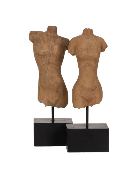 Sculpture Bust Beige 14,5 x 9 x 38,5 cm (2 Units) | Tienda24 Tienda24.eu