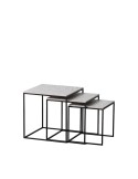 Set of 3 tables Black Grey Iron 45 x 45 x 46 cm (3 Units) | Tienda24 Tienda24.eu