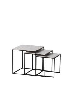 Side table Romimex Natural Metal MDF Wood 50 x 53 x 50 cm | Tienda24 Tienda24.eu