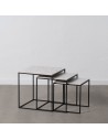 Set of 3 tables Black Grey Iron 45 x 45 x 46 cm (3 Units) | Tienda24 Tienda24.eu