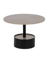 Centre Table Black Natural Iron MDF Wood 65 x 65 x 37,5 cm | Tienda24 Tienda24.eu