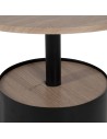 Centre Table Black Natural Iron MDF Wood 65 x 65 x 37,5 cm | Tienda24 Tienda24.eu