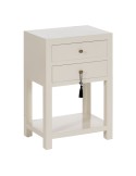 Mesita de Noche ORIENT Blanco Madera de abeto Madera MDF 45 x 30 x 66 cm | Tienda24 Tienda24.eu