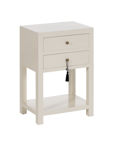 Mesita de Noche ORIENT Blanco Madera de abeto Madera MDF 45 x 30 x 66 cm | Tienda24 Tienda24.eu