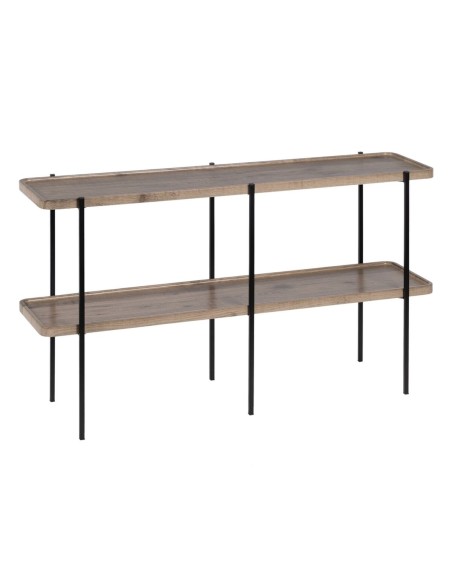 Console Noir Naturel Fer Bois MDF 120 x 30 x 70 cm | Tienda24 Tienda24.eu