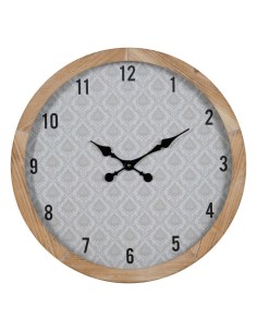 Orologio da Parete Bianco Naturale Legno Cristallo 60 x 60 x 6,5 cm da BigBuy Home, Orologi da parete - Ref: S8805118, Precio...