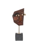 Escultura Máscara Marrón Negro 17,8 x 10 x 43,7 cm | Tienda24 Tienda24.eu