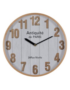 Orologio da Parete Bianco Naturale Legno Cristallo 32 x 32 x 4,5 cm da BigBuy Home, Orologi da parete - Ref: S8805244, Precio...