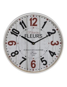 Reloj de Pared Versa Flores Madera 4 x 30 x 30 cm | Tienda24 Tienda24.eu