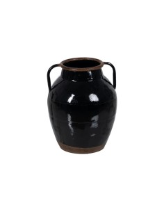 Vaso Home ESPRIT Preto Resina Colonial 12 x 12 x 47,5 cm | Tienda24 Tienda24.eu