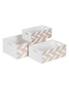 Conjunto de Cestas DKD Home Decor 40,5 x 27,5 x 18 cm Poliéster (2 Unidades) | Tienda24 Tienda24.eu