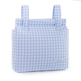 Borsa organizzatrice per passeggino Mi bollito Azzurro Vichy 10 x 35 x 35 cm di Mi bollito, Borse da trasporto per passeggini...