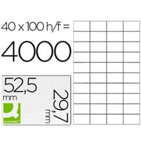 Étiquettes adhésives Q-Connect KF00574 Blanc 100 Volets 52,5 x 29,7 mm 40 Etisuettes de Q-Connect, Étiquettes adhésives et au...