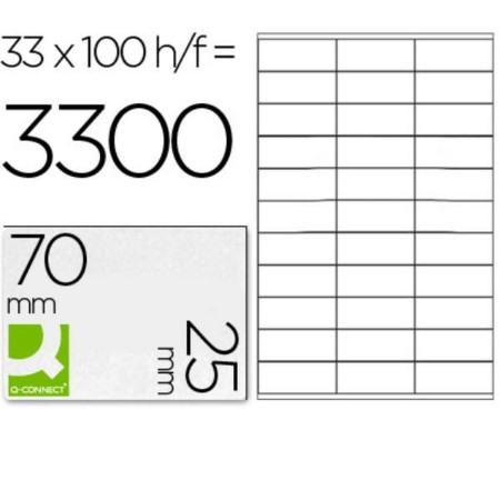 Étiquettes adhésives Q-Connect KF10640 Blanc 100 Volets 70 x 25 mm de Q-Connect, Étiquettes adhésives et autocollants - Réf :...