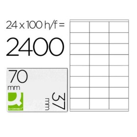 Étiquettes adhésives Q-Connect KF10647 Blanc 100 Volets 70 x 37 mm de Q-Connect, Étiquettes adhésives et autocollants - Réf :...