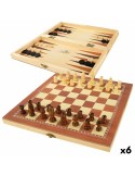 Schach- und Dame-Brett Colorbaby Backgammon Holz (6 Stück) | Tienda24 Tienda24.eu