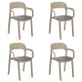 Silla de Jardín Garbar Ona Marrón Beige Chocolate Arena Polipropileno 56 x 79 x 52 cm 56 x 52 x 79 cm 4 Unidades (4 Piezas) d...