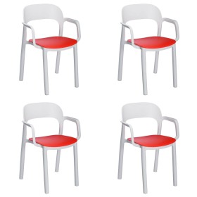 Chaise de jardin Garbar Ona Blanc Rouge polypropylène 56 x 79 x 52 cm 56 x 52 x 79 cm 4 Unités (4 Pièces) de Garbar, Chaises ...