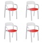 Chaise de jardin Garbar Ona Blanc Rouge polypropylène 56 x 79 x 52 cm 56 x 52 x 79 cm 4 Unités (4 Pièces) de Garbar, Chaises ...