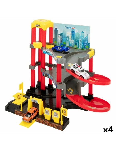 Car park with Cars Speed & Go 37 x 29 x 25 cm (4 Units) | Tienda24 Tienda24.eu