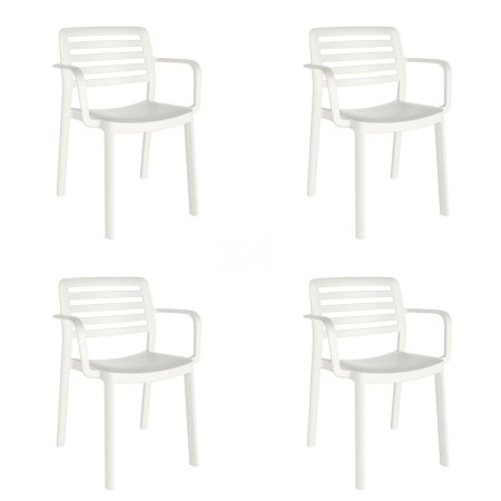 Garden chair Garbar Wind White polypropylene 58 x 78 x 54 cm 58 x 54 x 78 cm 4 Units (4 Pieces) by Garbar, Garden Dining Chai...