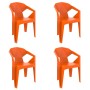 Silla de Jardín Garbar Delta Naranja Polipropileno 53 x 80 x 55 cm 53 x 55 x 80 cm 4 Unidades (4 Piezas) de Garbar, Sillas de...