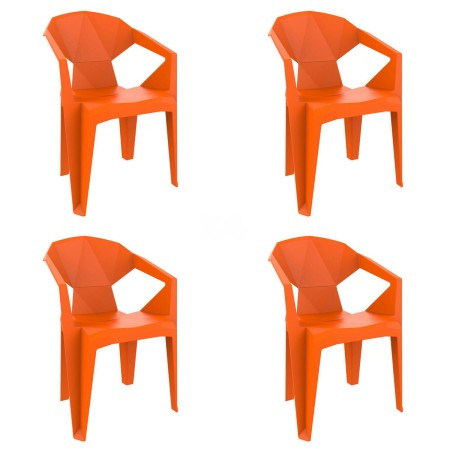 Silla de Jardín Garbar Delta Naranja Polipropileno 53 x 80 x 55 cm 53 x 55 x 80 cm 4 Unidades (4 Piezas) de Garbar, Sillas de...