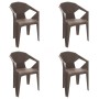 Garden chair Garbar Delta Brown Chocolate polypropylene 53 x 80 x 55 cm 53 x 55 x 80 cm 4 Units (4 Pieces) by Garbar, Garden ...