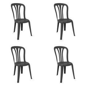 Garden chair Garbar Garrotxa Anthracite polypropylene 43 x 52 x 89 cm 4 Units (4 Pieces) by Garbar, Garden Dining Chairs - Re...