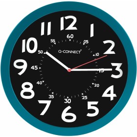 Horloge Murale Q-Connect KF11214 Ø 30 cm Bleu Aluminium Plastique Moderne de Q-Connect, Pendules murales - Réf : S77193451, P...