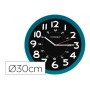 Reloj de Pared Q-Connect KF11214 Ø 30 cm Azul Aluminio Plástico Moderno de Q-Connect, Relojes de pared - Ref: S77193451, Prec...