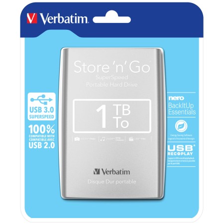 Disque Dur Externe Verbatim 53071 1 TB HDD de Verbatim, Disques durs externes - Réf : S7719882, Prix : 75,55 €, Remise : %