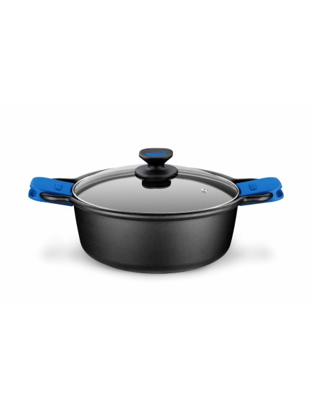 Casserole avec Couvercle en Verre Monix M360328 Noir Aluminium Aluminium fondu Ø 28 cm 6 L | Tienda24 Tienda24.eu