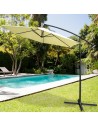 Parasol Aktive BANANA 270 x 268 x 270 cm Ø 270 cm Alumínio Creme | Tienda24 Tienda24.eu