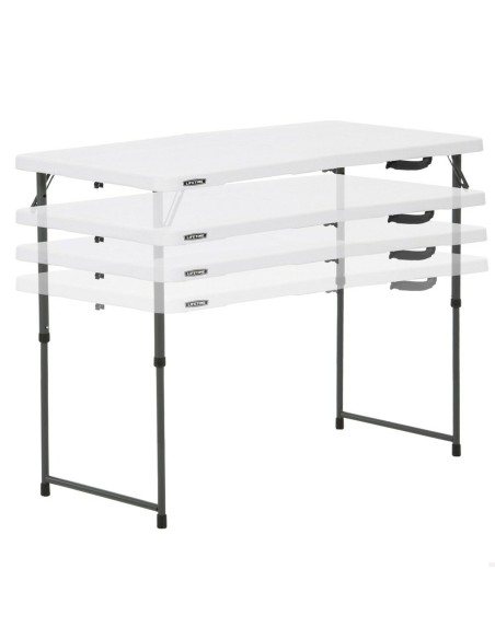 Mesa Plegable Lifetime Blanco 122 x 91,5 x 61 cm Acero HDPE | Tienda24 Tienda24.eu